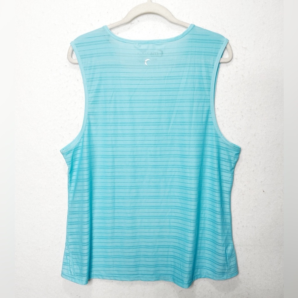 ZYIA Active Sky Luxe Muscle Tank Top Teal Turquoise Blue XXL Activewear Mesh Top - Picture 3 of 8